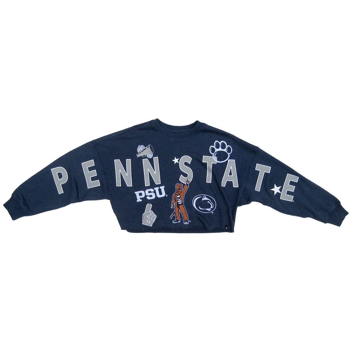 women's navy cropped crew neck sweatshirt Penn State